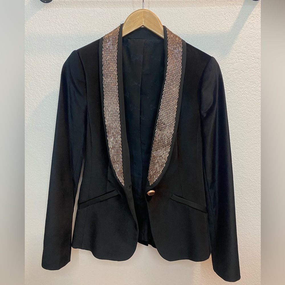 Ted Baker Velvet Black Blazer Size 1